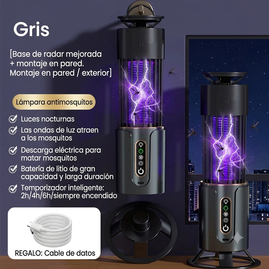 Exterminador™ - Lámpara antimosquitos eléctrica 3 en 1